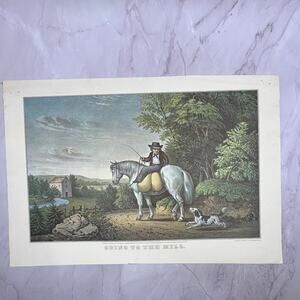 Going to the Mill Currier & Ives Vintage 11x16" Art Print V21